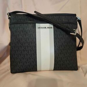 Michael Kors Black and White Messenger Bag